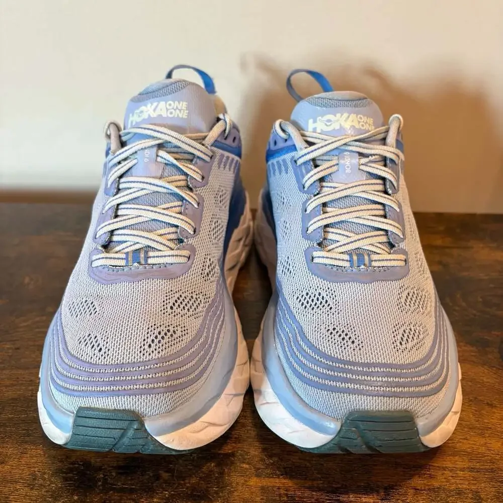 HOKA ONE ONE Bondi 6 Womens 10B Serenity Palace Blue Running Shoes